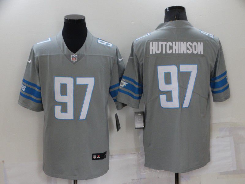 Men Detroit Lions 97 Hutchinson Grey 2022 Nike Limited Vapor Untouchable NFL Jersey